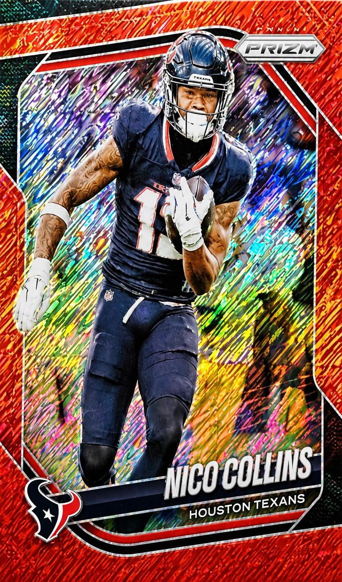 2025 Panini Prizm Football Red Shimmer Nico Collins #231