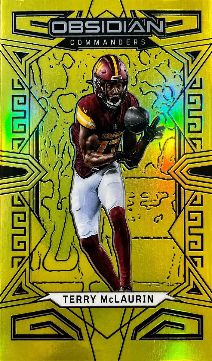 2023 Panini Obsidian Football Asia Electric Etch Gold Flood Terry McLaurin #100