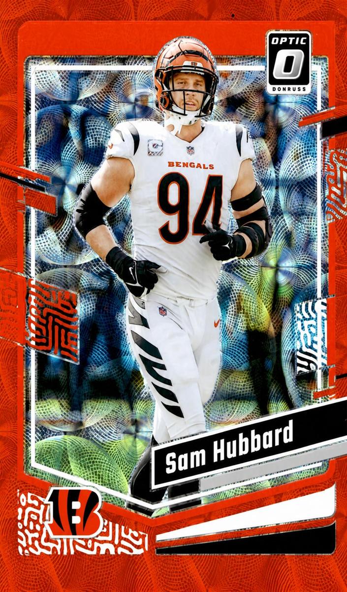 2023 Donruss Optic Football Orange Scope Sam Hubbard #44 PSA 10