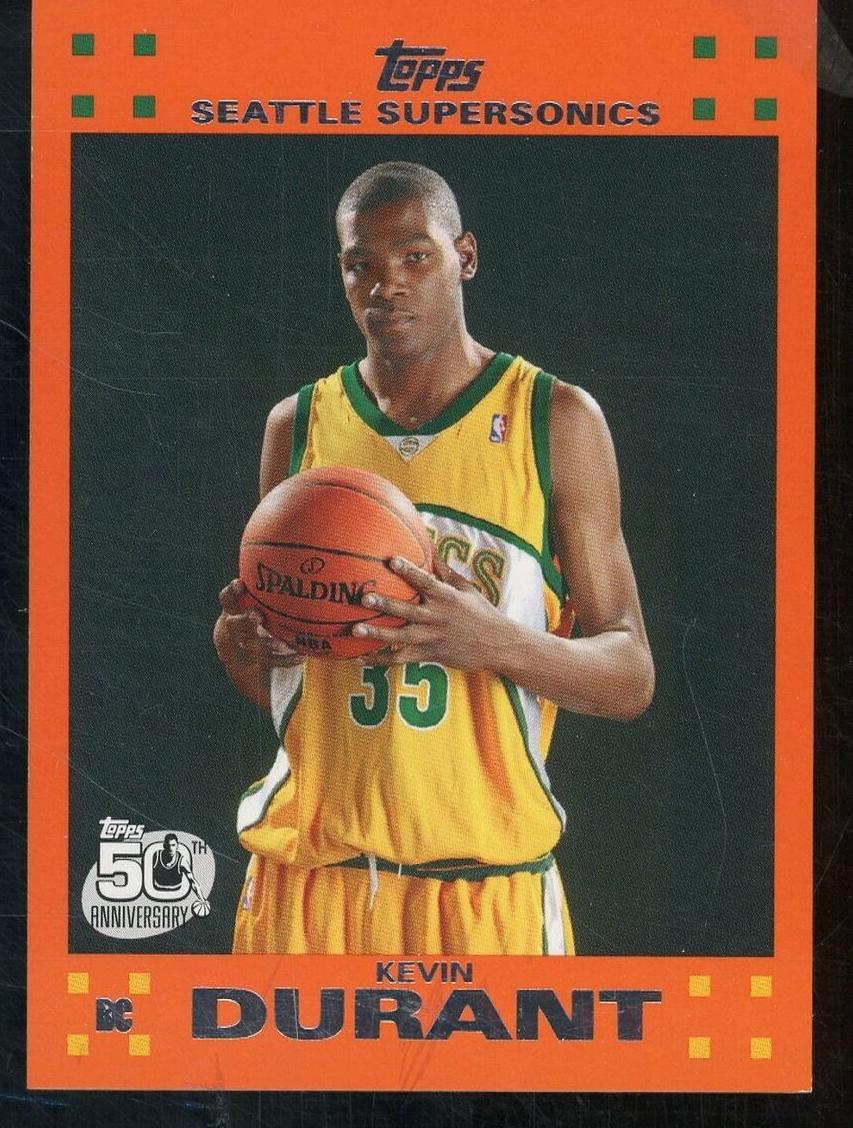 2007 Topps Rookie Card Basketball Orange Kevin Durant #2 PSA 9