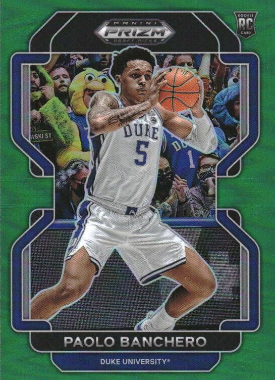 2022 Panini Prizm Draft Picks Basketball Green Paolo Banchero #52