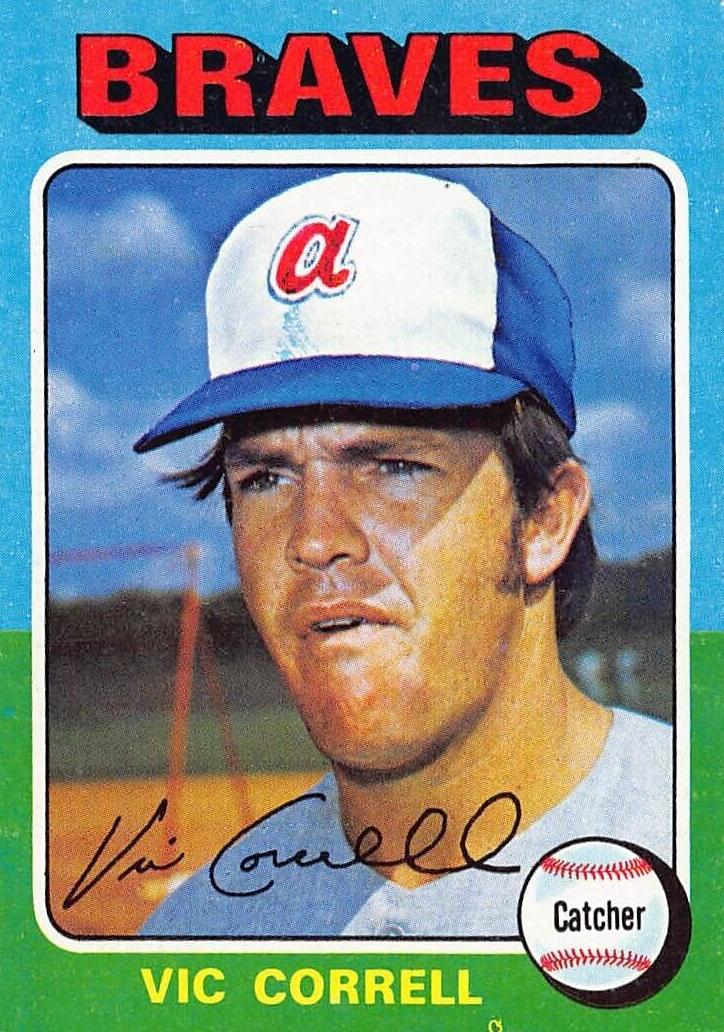 1975 Topps Baseball Vic Correll #177 PSA 8