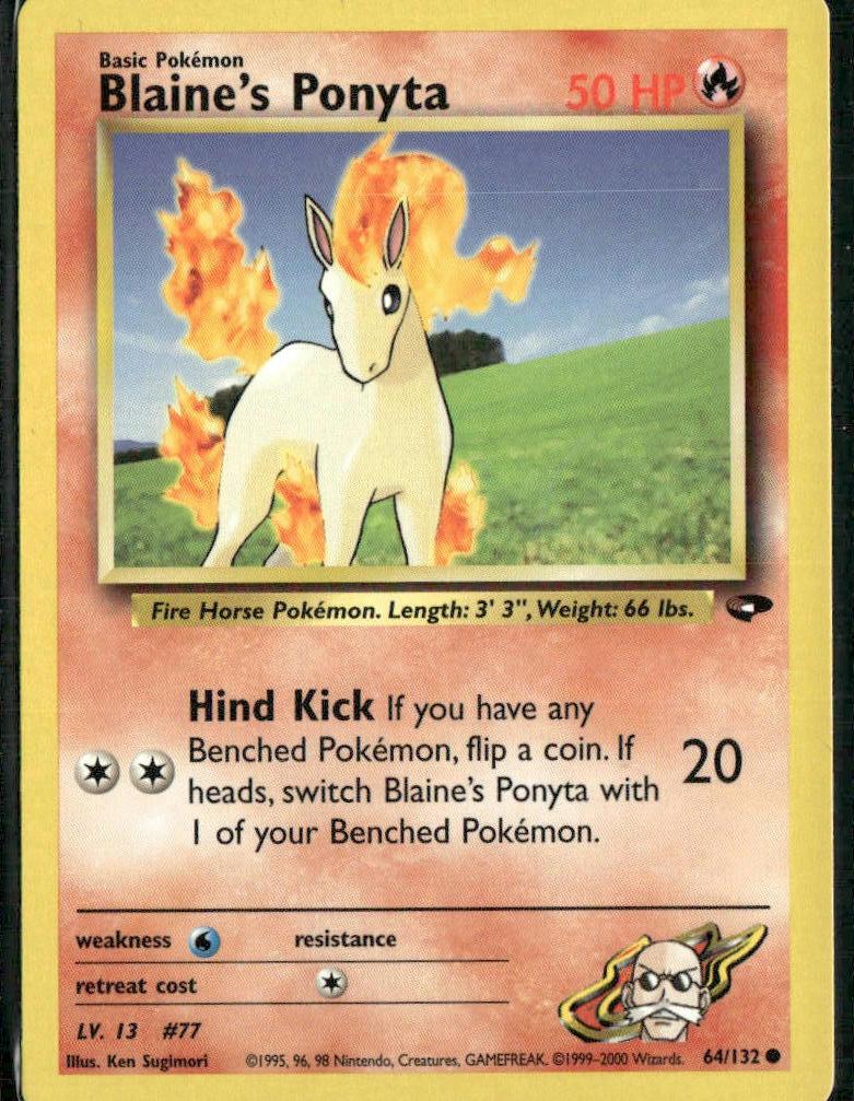 2000 Pokemon Gym Challenge Blaine's Ponyta #64 PSA 9
