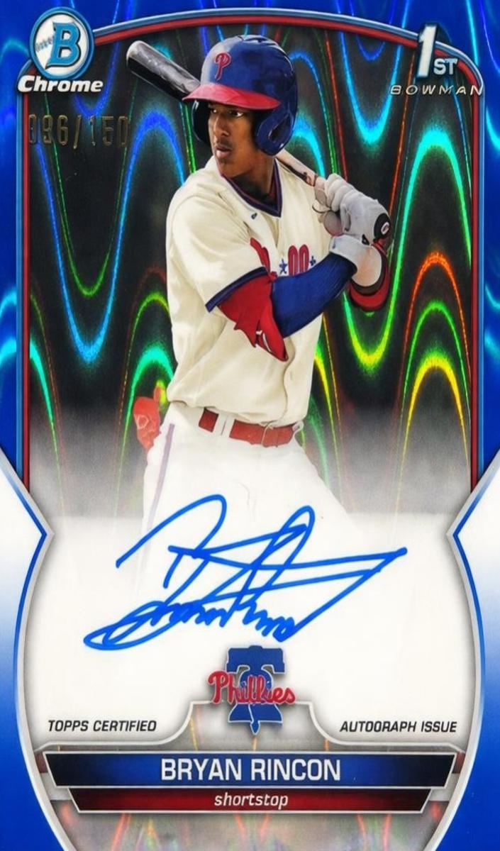2023 Bowman Chrome Prospects Baseball Blue Raywave Bryan Rincon #CPA-BRN PSA 10