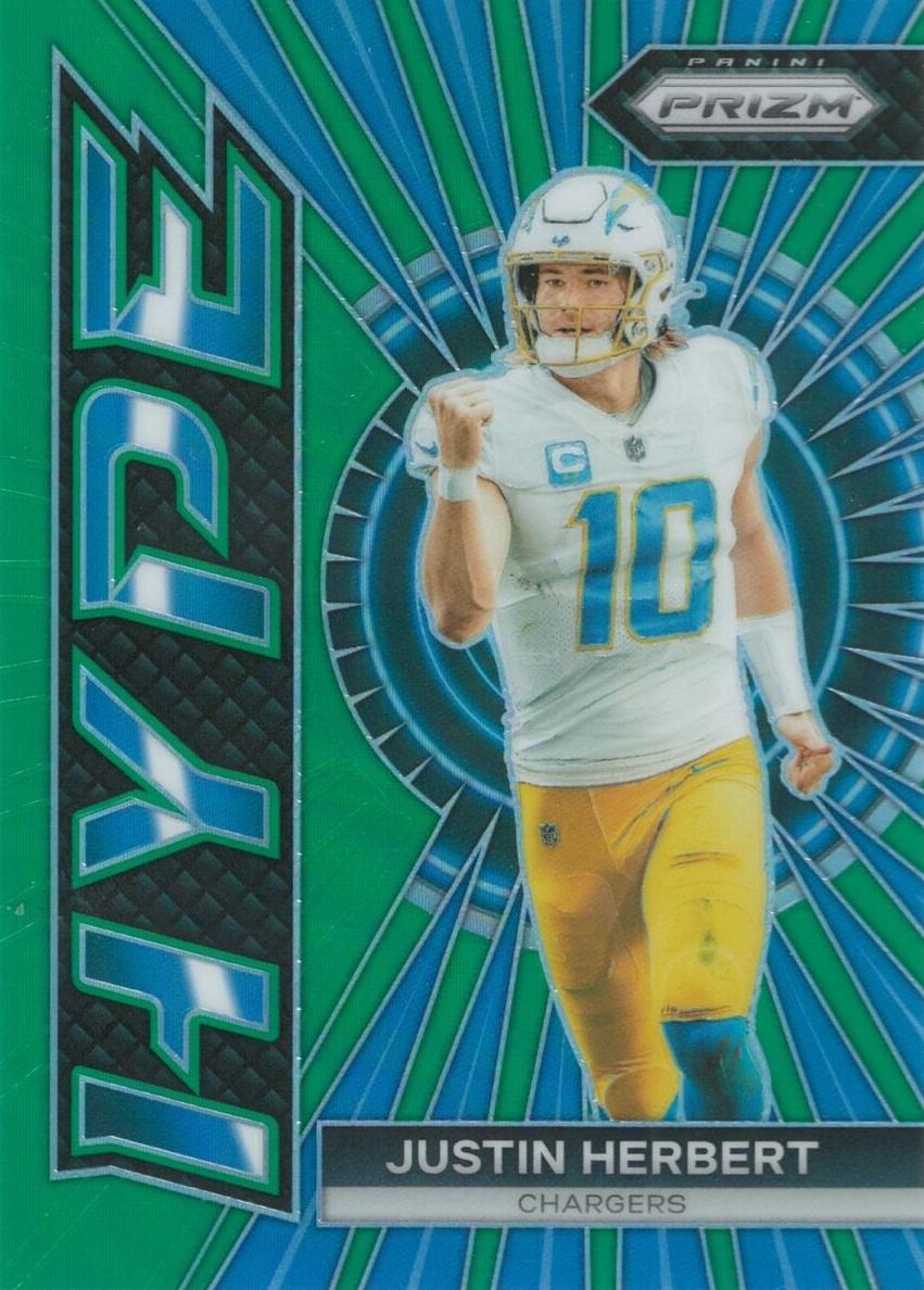 2023 Panini Prizm Football Green Justin Herbert #H-4 PSA 10