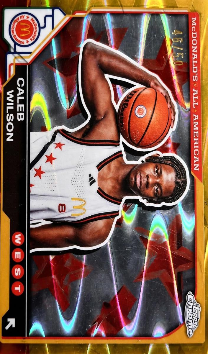 2025 Topps Chrome McDonald's All American Basketball Gold RayWave Refractor Caleb Wilson #48