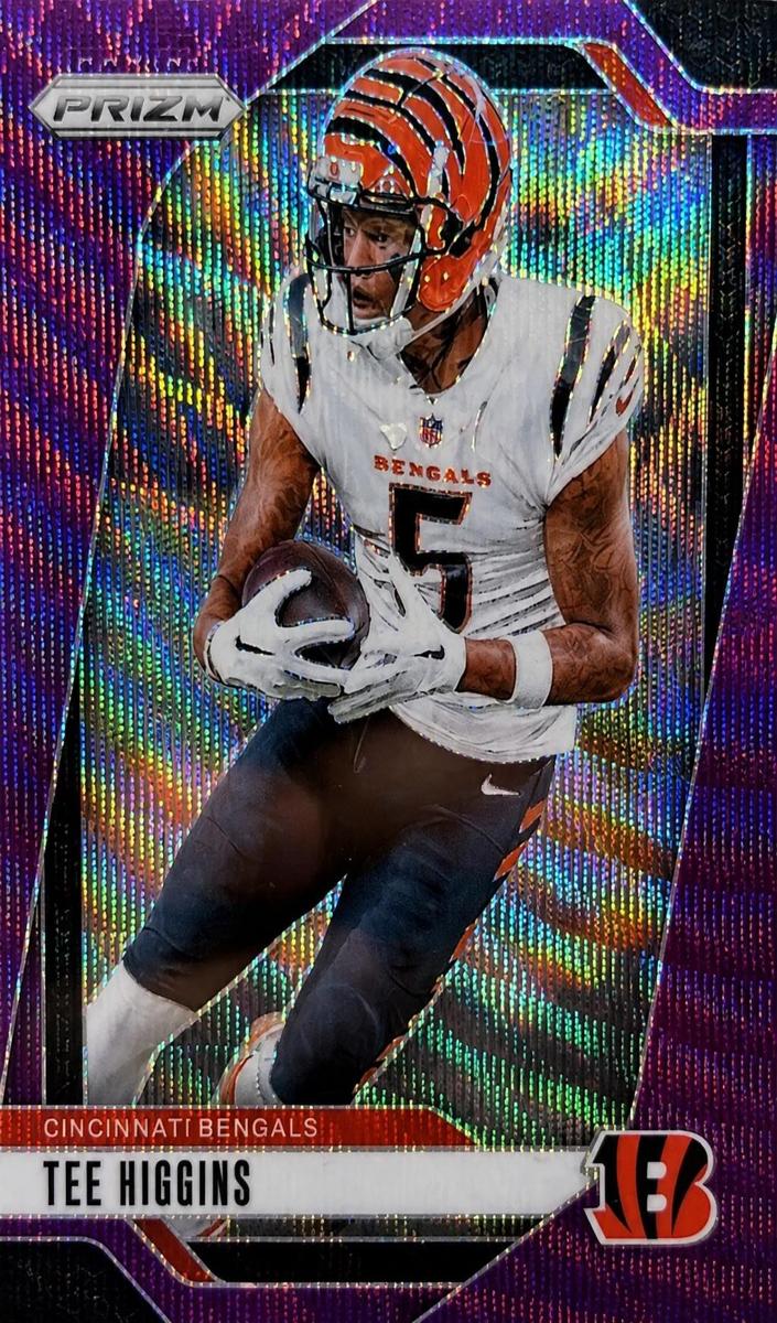 2024 Panini Prizm Football Purple Wave Tee Higgins #58