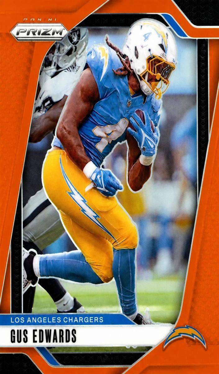 2024 Panini Prizm Football Orange Gus Edwards #158