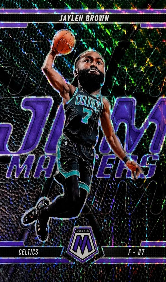 2024 Panini Mosaic Basketball Purple Fluorescent Jaylen Brown #19 PSA 8