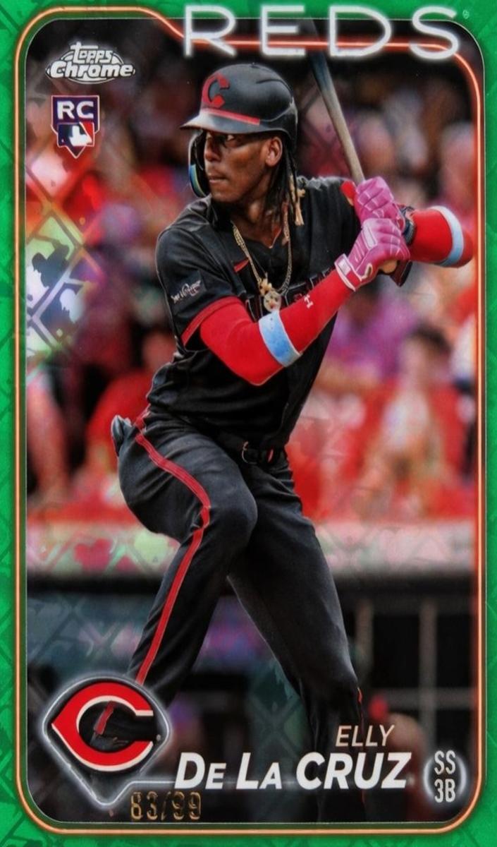 2024 Topps Chrome Logofractor Baseball Green Elly De La Cruz #44 PSA 10