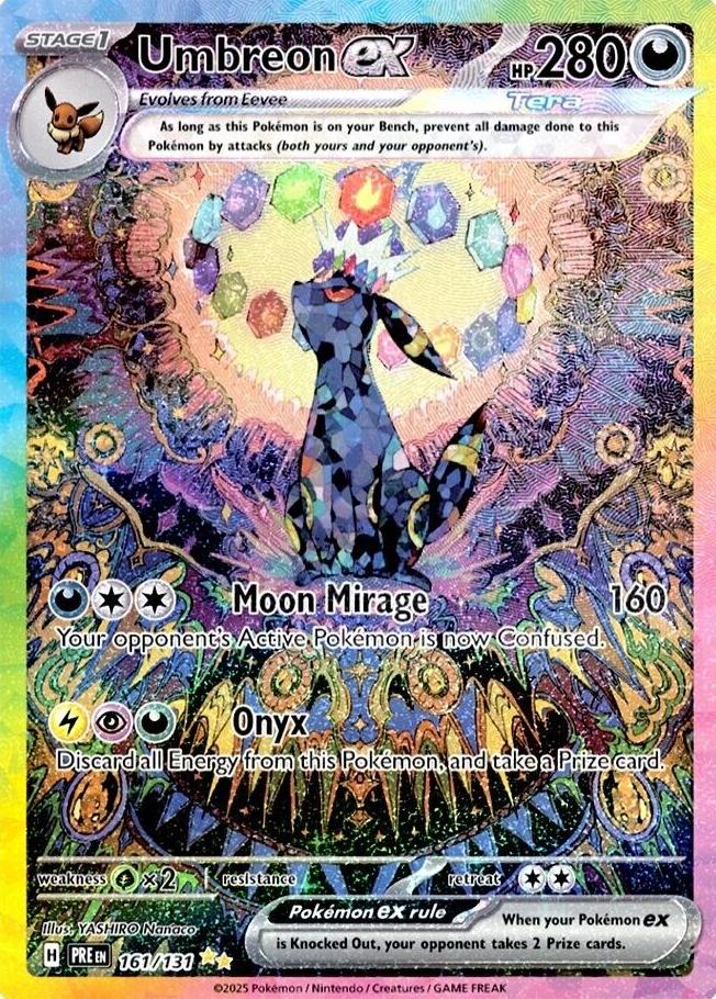 2025 Pokemon Scarlet & Violet Prismatic Evolutions Umbreon EX #161
