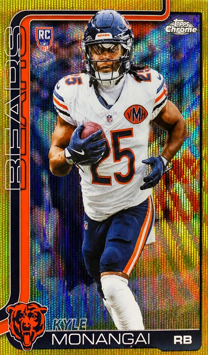 2025 Topps Chrome Football Gold Wave Refractor Kyle Monangai #382