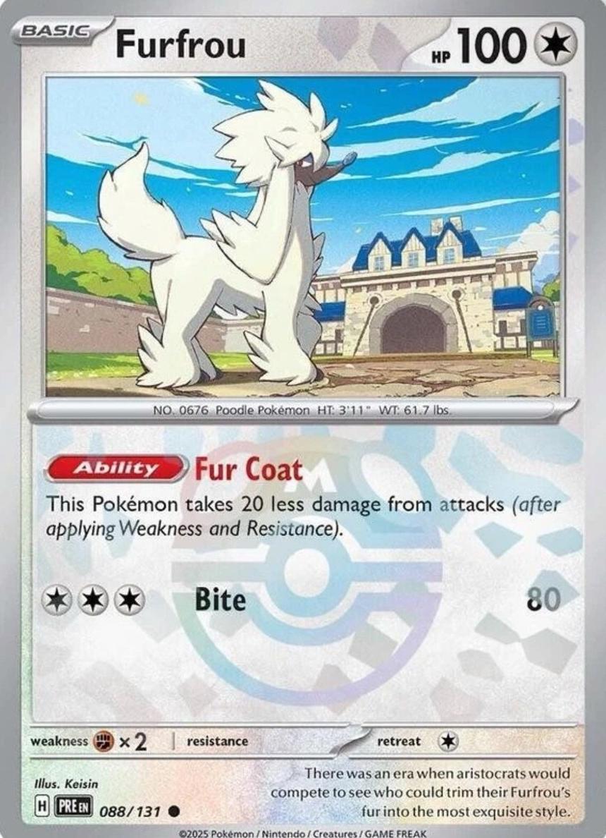 2025 Pokemon Scarlet & Violet Prismatic Evolutions Master Ball Furfrou #88 CGC 9