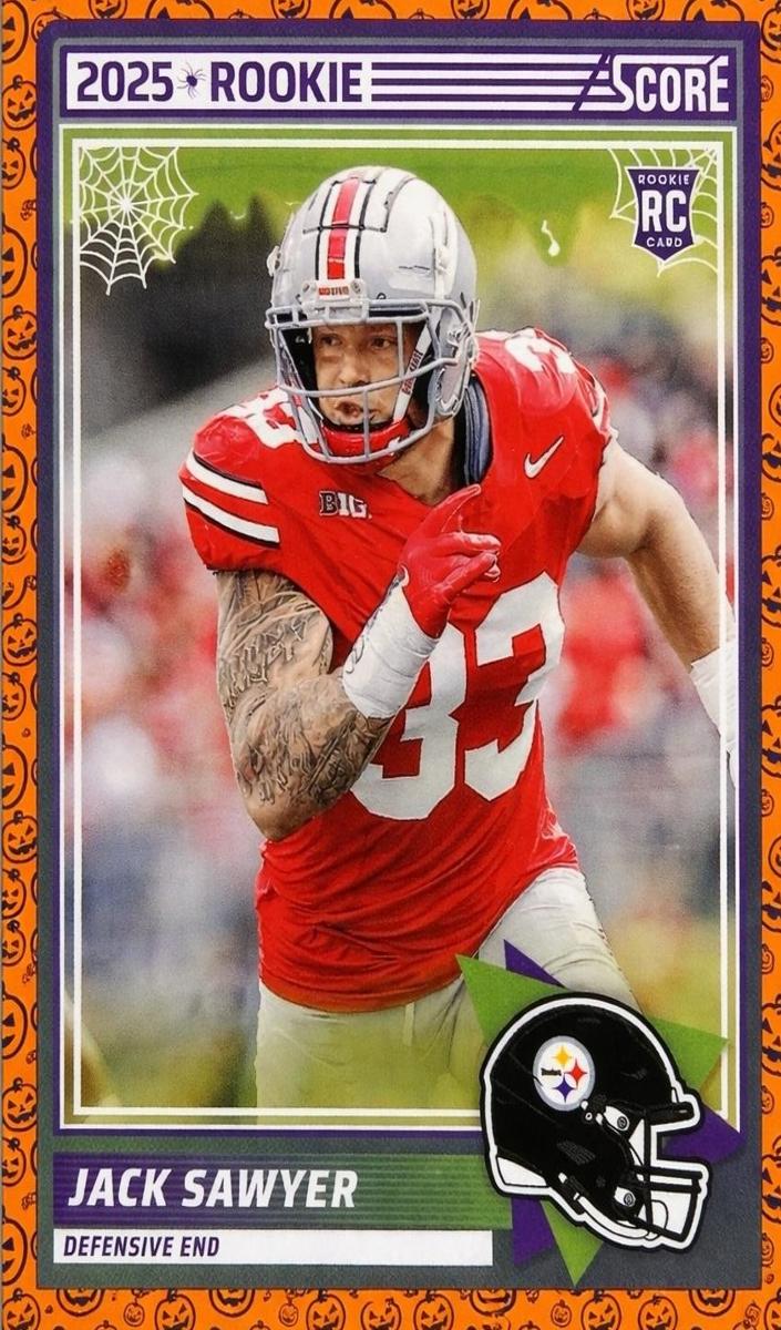 2025 Panini Score Football Pumpkin Jack Sawyer #83 PSA 9