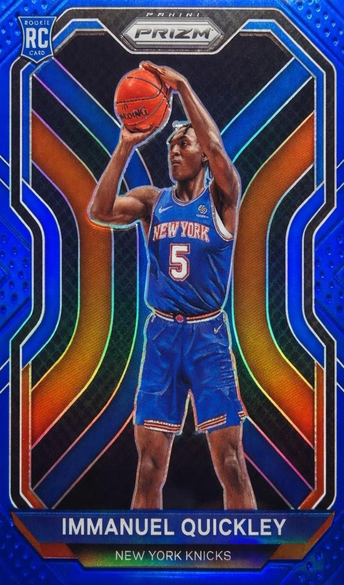 2020 Panini Prizm Basketball Prizms Blue Immanuel Quickley #296 PSA 9