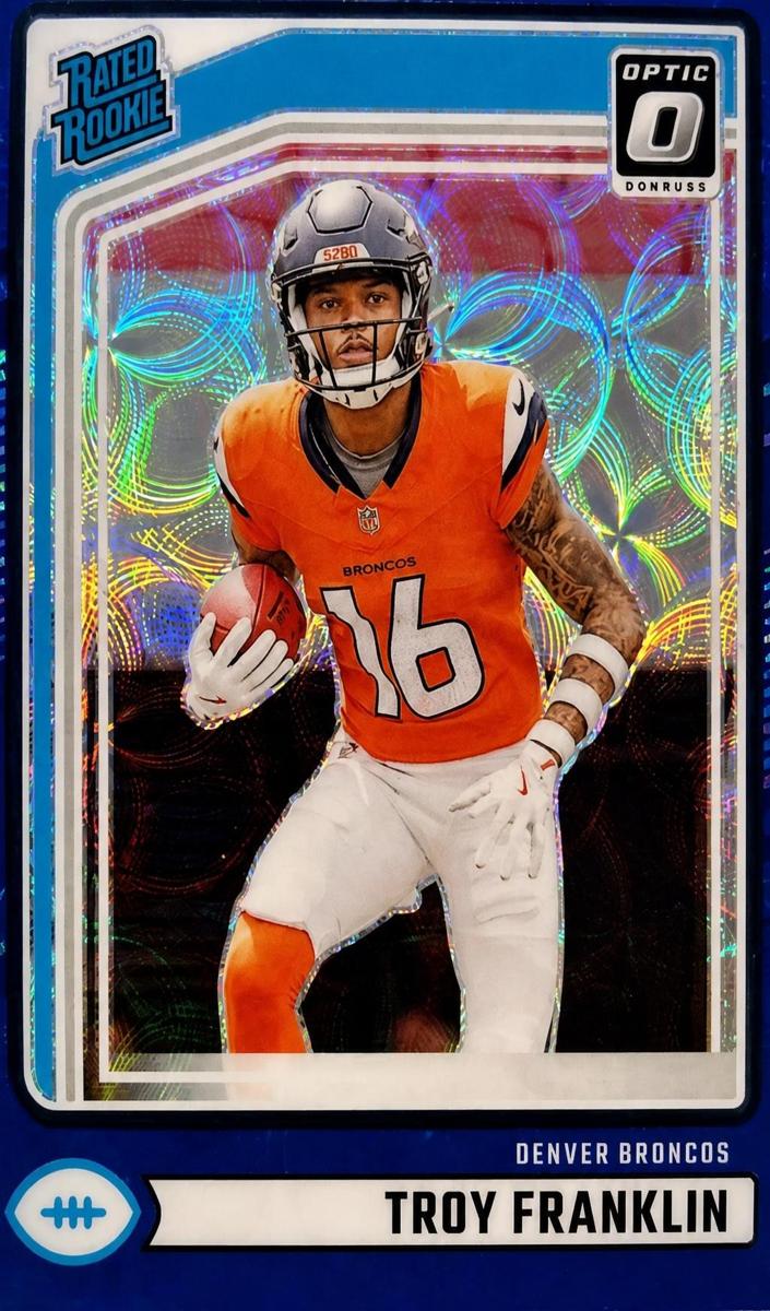2024 Panini Donruss Football Blue Scope Troy Franklin #338 SGC 10