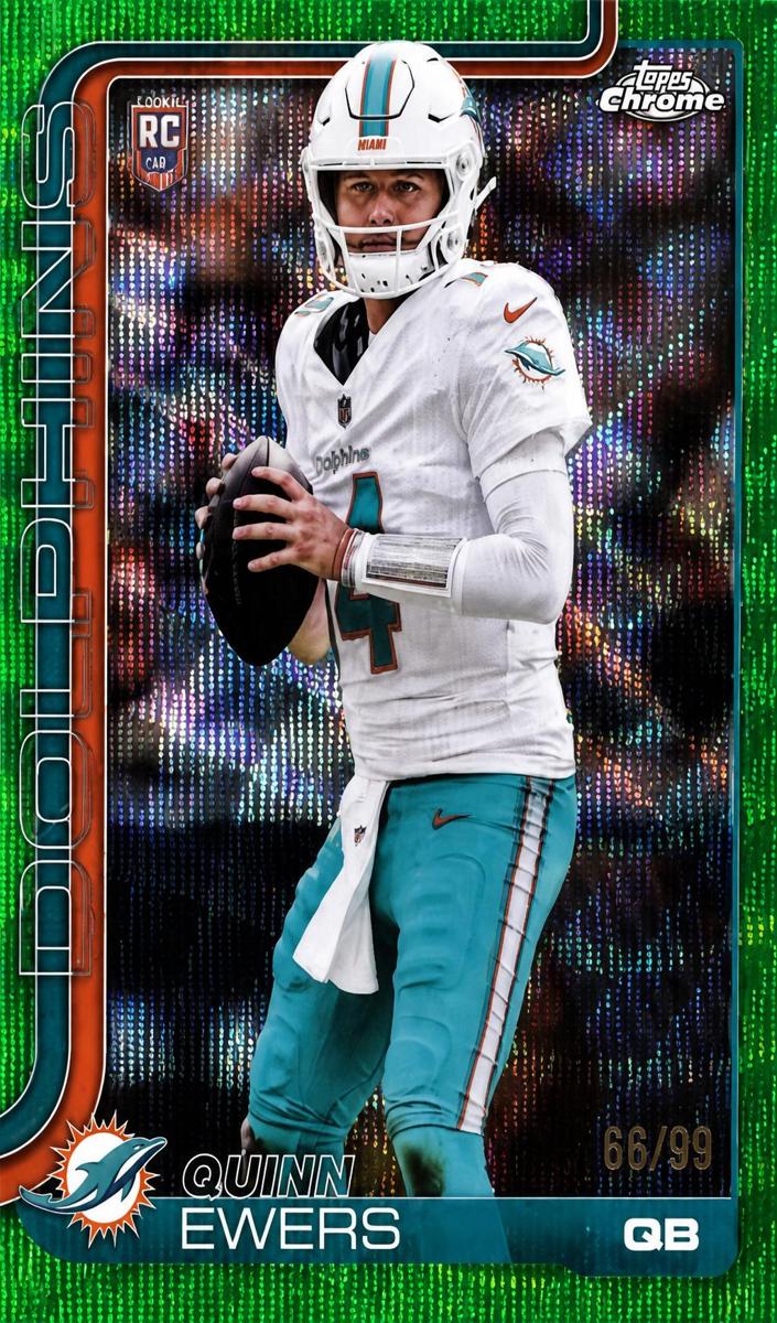 2025 Topps Chrome Football Green Wave Refractor Quinn Ewers #316