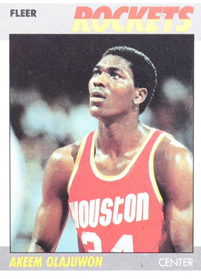 1987 Fleer Basketball Hakeem Olajuwon #80 PSA 8.5