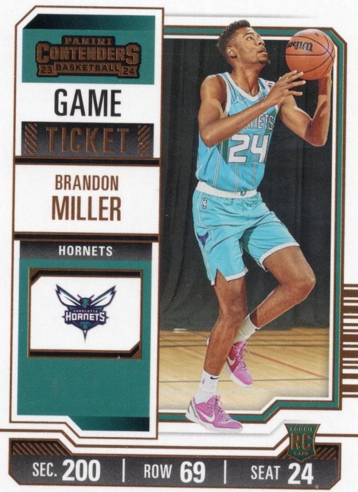 2023 Panini Contenders Basketball Bronze Game Ticket Brandon Miller #24