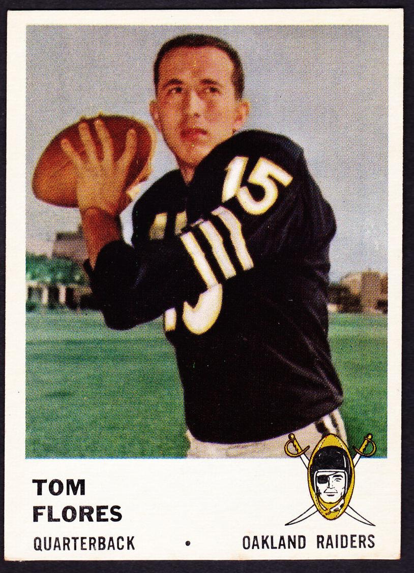 1961 Fleer Football Tom Flores #188 SGC 6