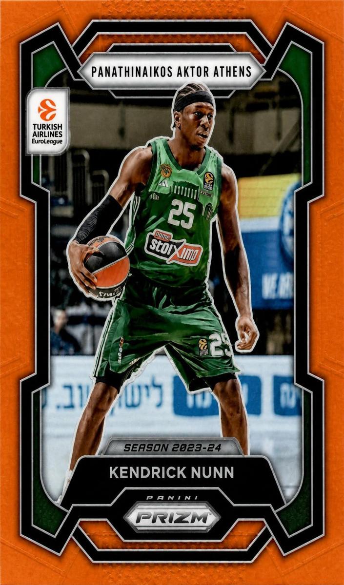 2023 Panini Prizm Turkish Airlines EuroLeague Basketball Orange Kendrick Nunn #15