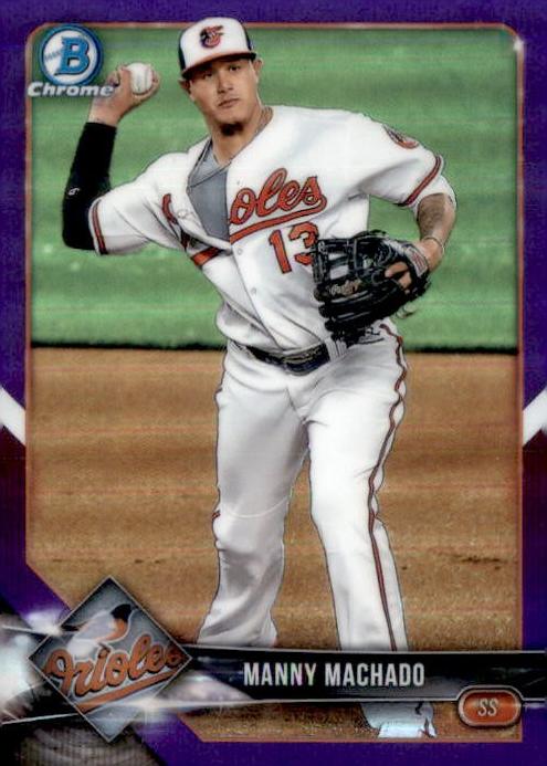 2018 Bowman Chrome Baseball Purple Manny Machado #85