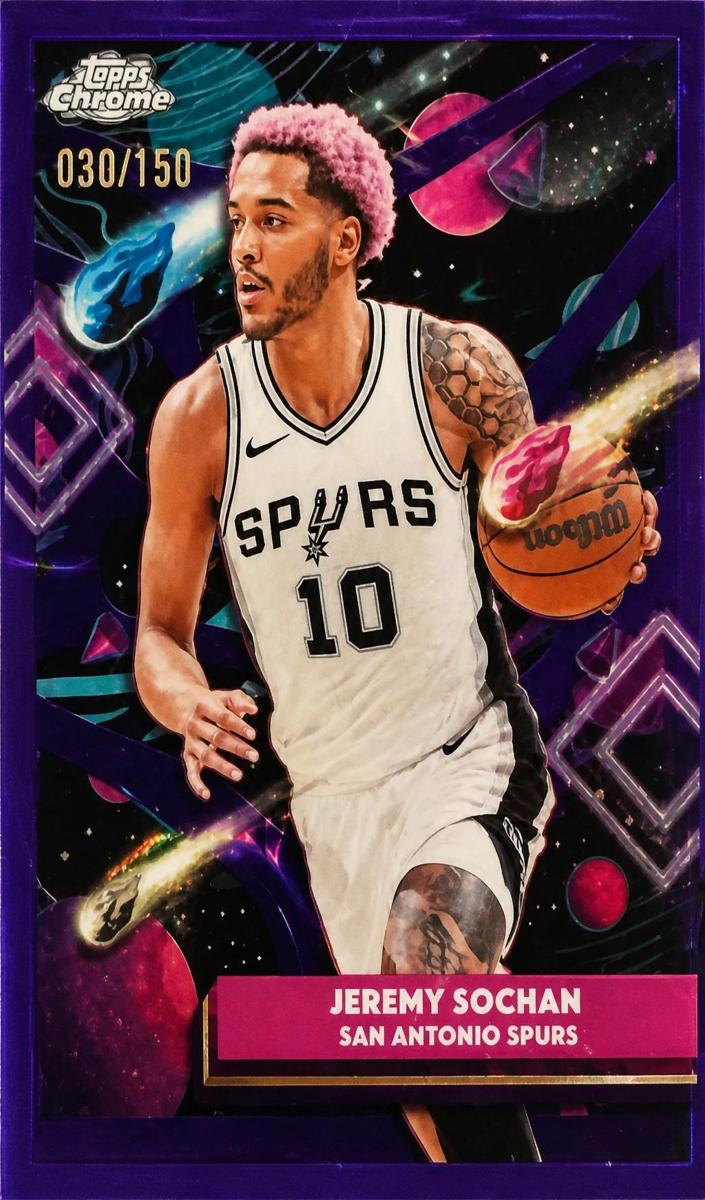 2025 Topps Cosmic Chrome Basketball Purple Nebula Refractor Jeremy Sochan #25
