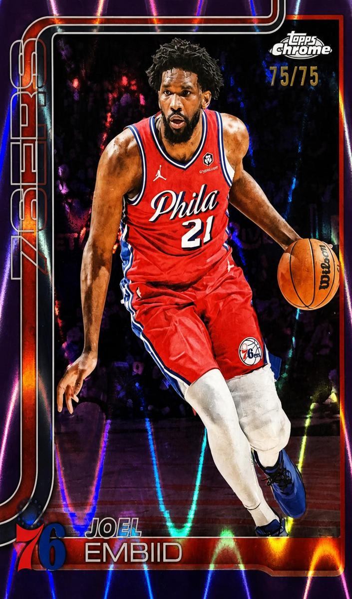 2025 Topps Chrome Basketball RayWave Purple Refractor Joel Embiid #149