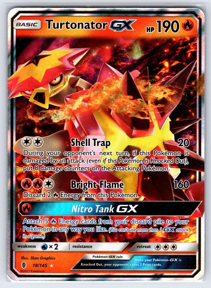 2017 Pokemon Sun & Moon Guardians Rising Turtonator #18 PSA 9