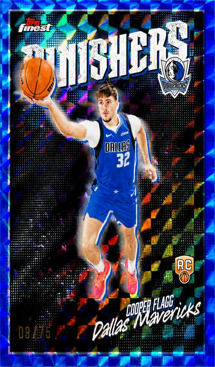 2025 Topps Finest Basketball Blue Geometric Refractor Cooper Flagg #FI-8 PSA 7