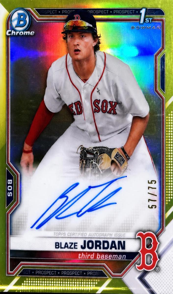 2021 Bowman Chrome Prospects Baseball Yellow Blaze Jordan #CPA-BJ
