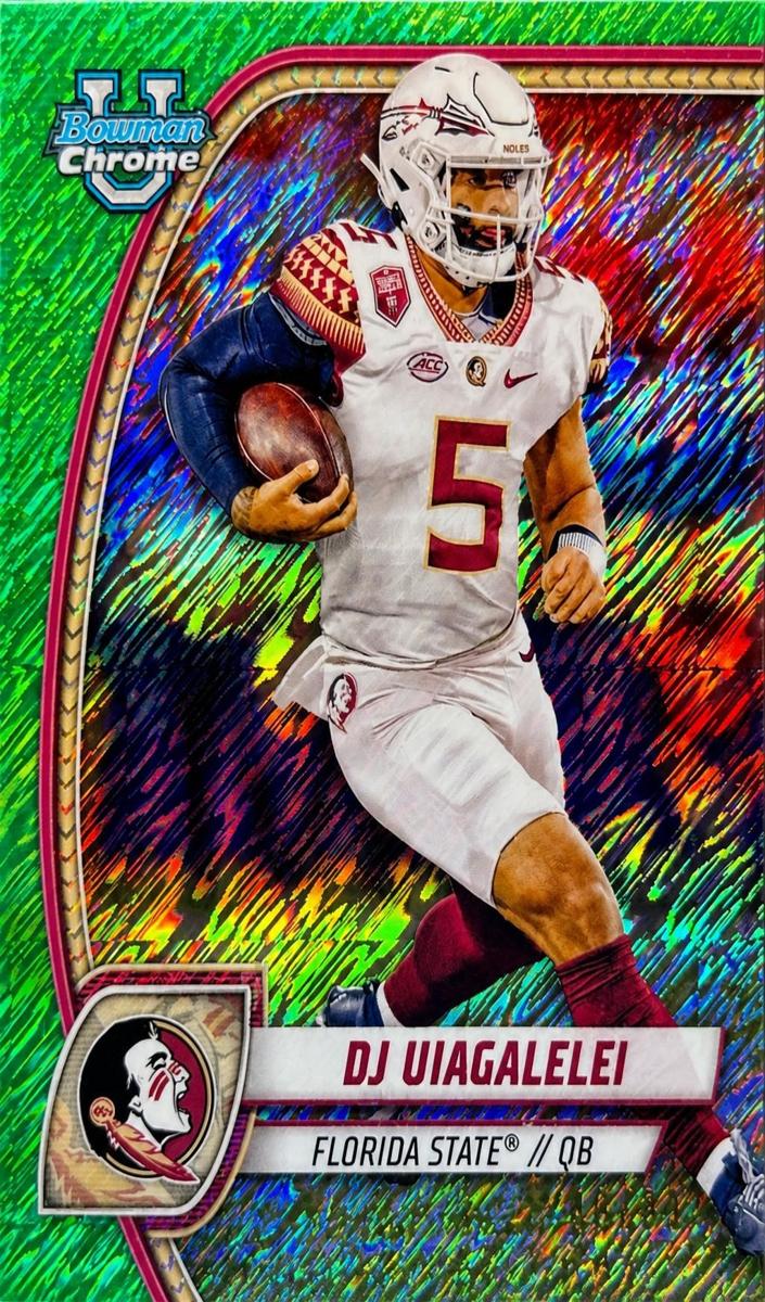 2024 Bowman Chrome University Football Shimmer Green Refractor DJ Uiagalelei #48