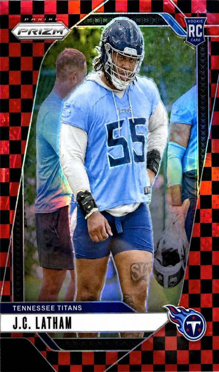 2024 Panini Prizm Football Black and Red Checker J.C. Latham #334