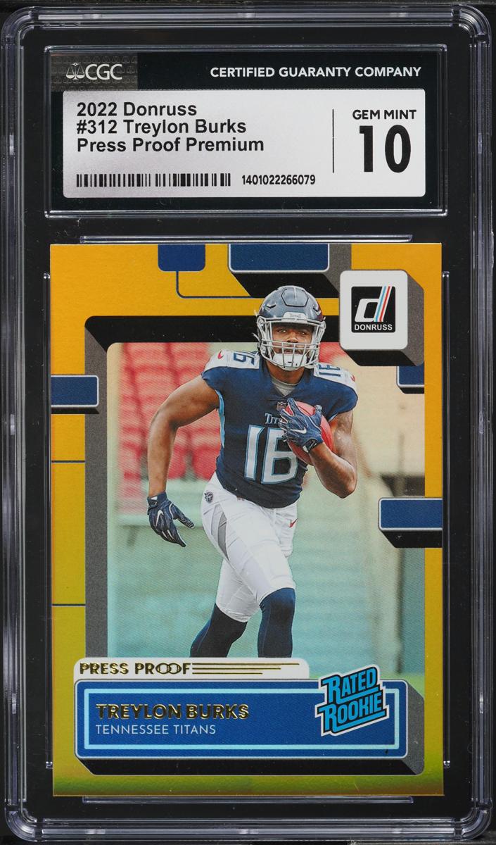 2022 Panini Donruss Football Press Proof Premium Treylon Burks #312 PSA 10
