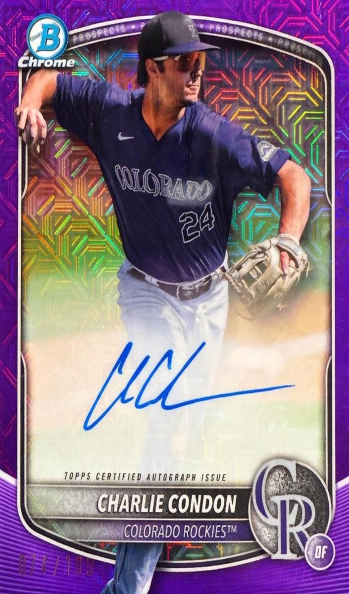 2025 Bowman Chrome Prospects Baseball Purple Charlie Condon #CPA-CC