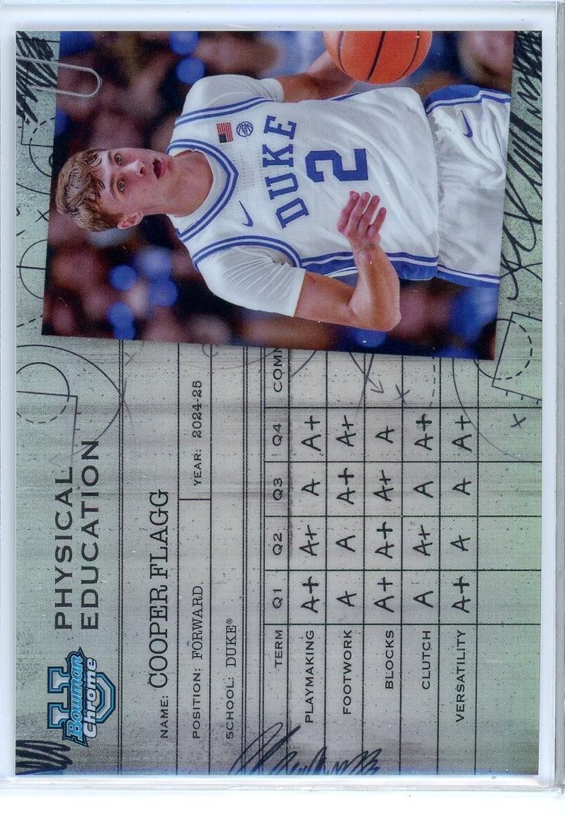 2024 Bowman Chrome University Basketball Cooper Flagg #PE-2 PSA 9