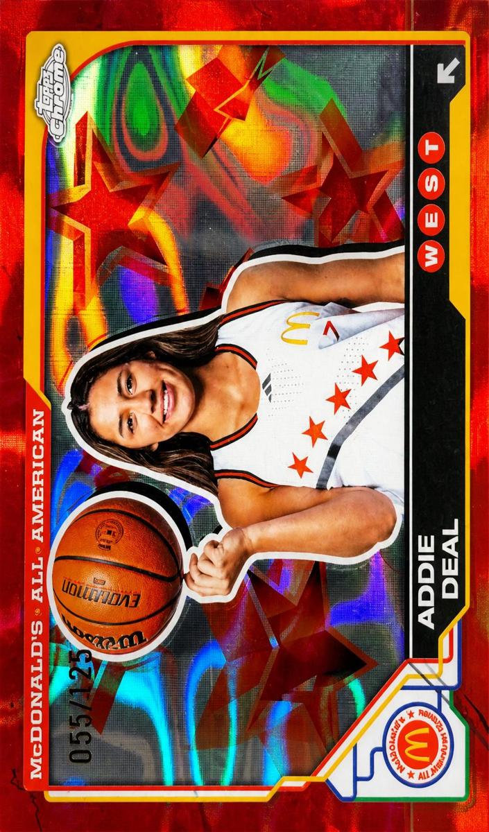 2025 Topps Chrome McDonald's All American Basketball Red Lava Refractor Addie Deal #67