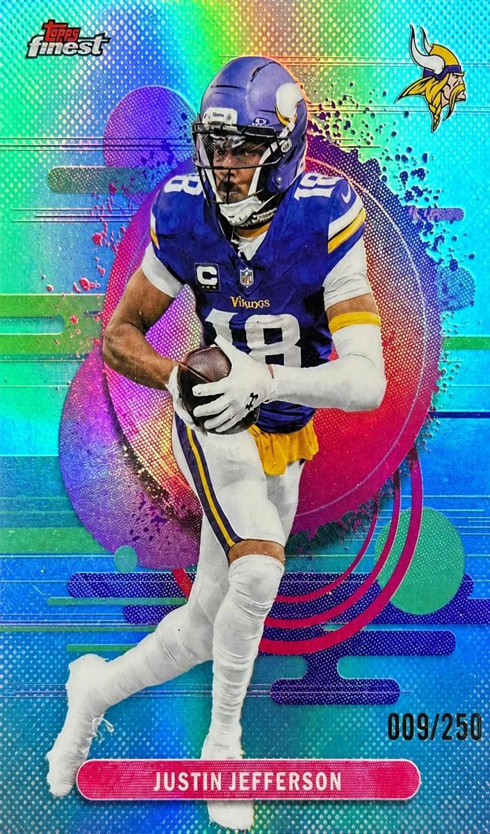 2025 Topps Finest Football Sky Blue Refractor Justin Jefferson #172