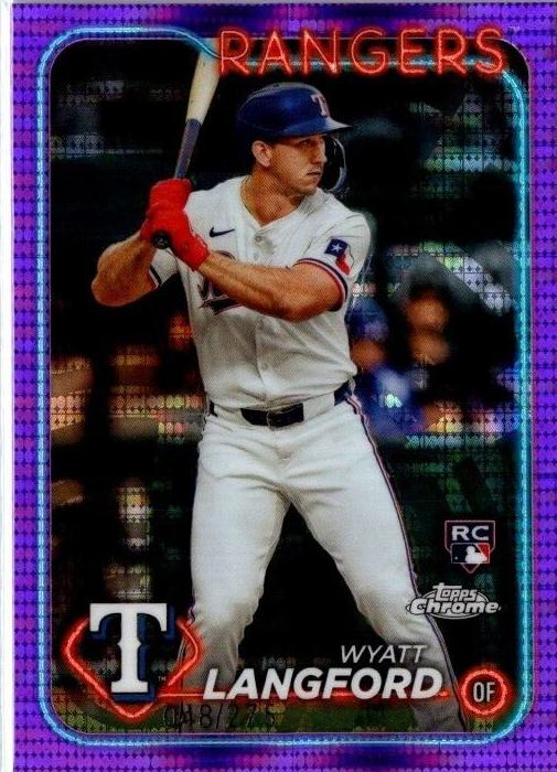 2024 Topps Chrome Baseball Purple Sonar Wyatt Langford #122