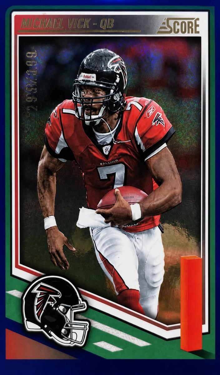 2025 Panini Score Football Dots Blue Michael Vick #256