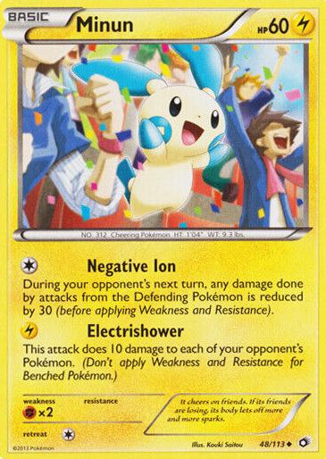 2013 Pokemon Black & White Legendary Treasures Minun #48