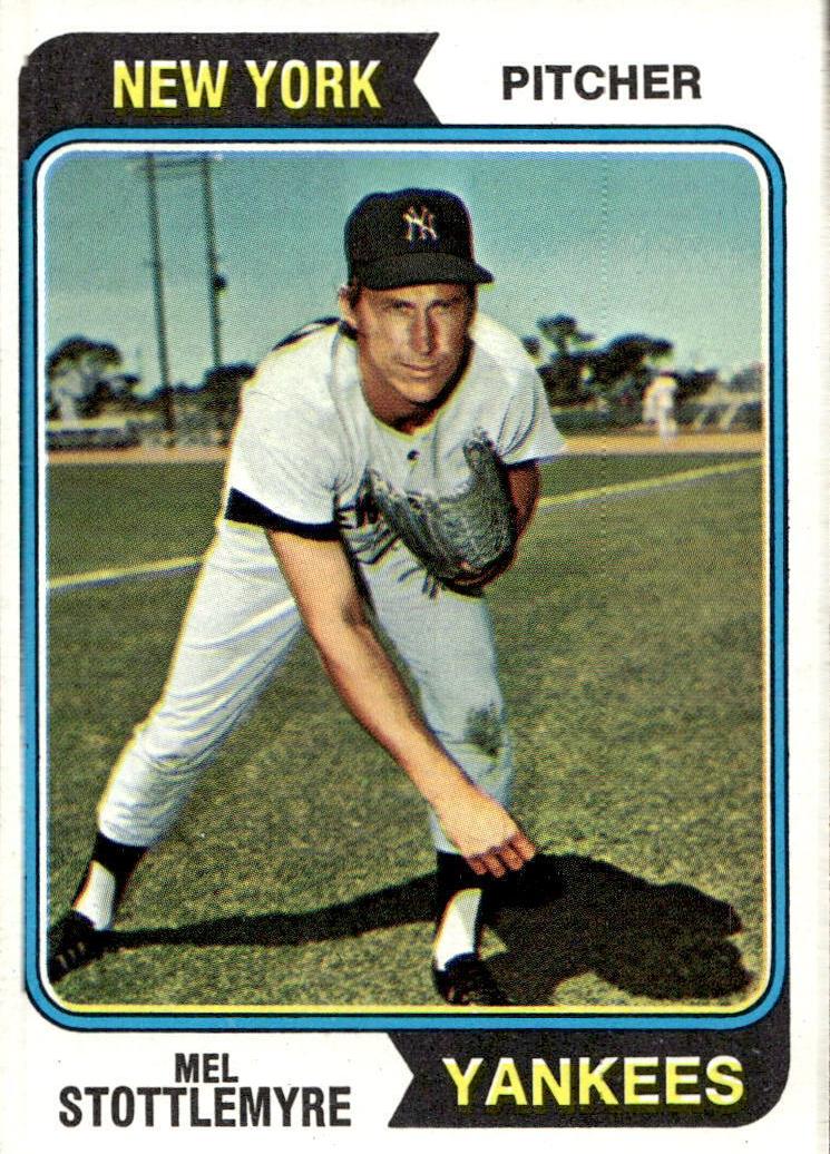 1974 Topps Baseball Mel Stottlemyre #44 PSA 8.5