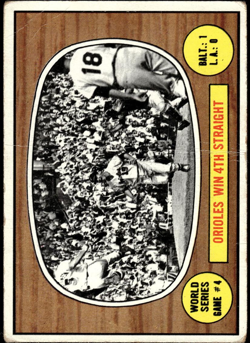 1967 Topps Baseball Orioles Win 4th Straight World Series Game #4 #154 PSA 8