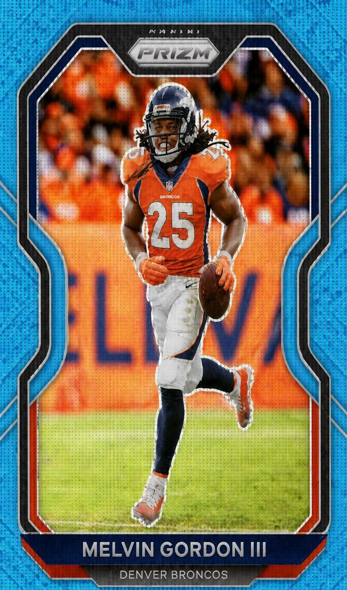2020 Panini Prizm Football Blue Wave Melvin Gordon III #115