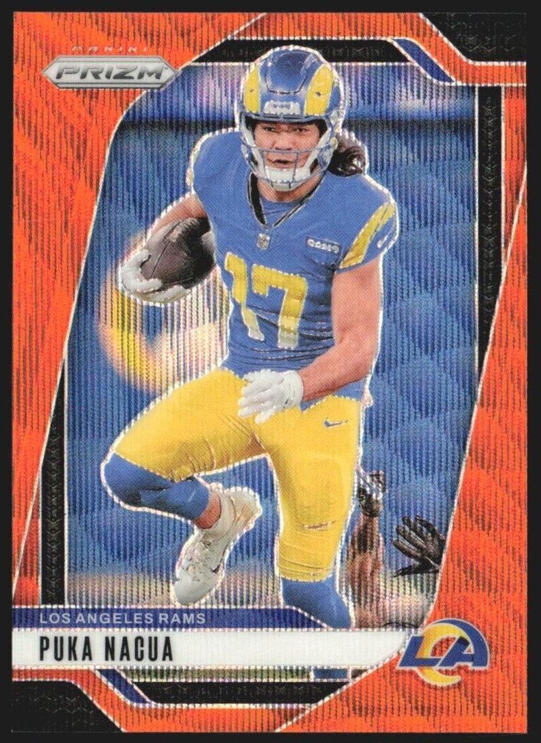 2024 Panini Prizm Football Orange Wave Puka Nacua #168
