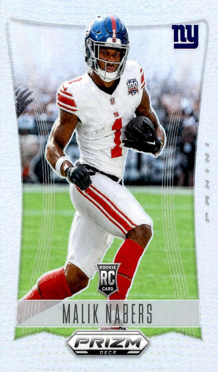 2024 Panini Prizm Deca Football Silver Malik Nabers #228 PSA 8