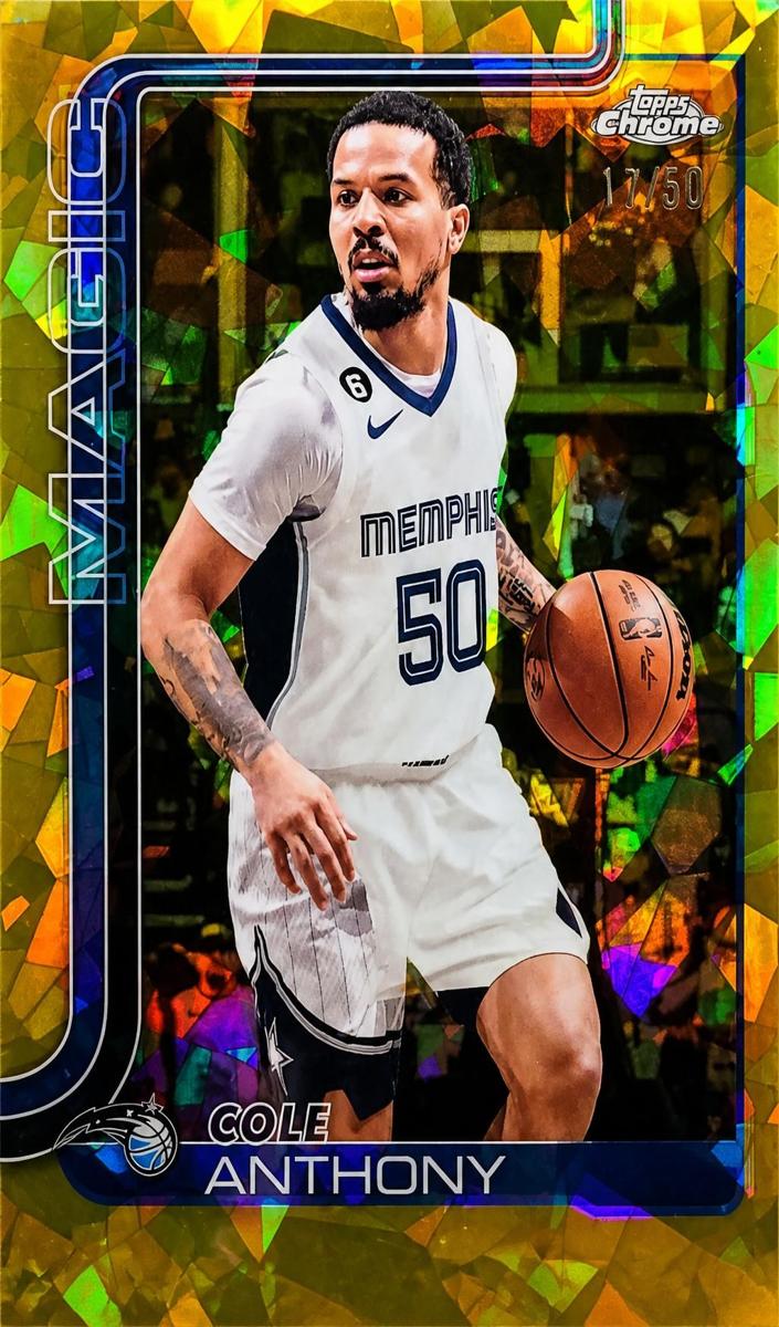 2025 Topps Chrome Sapphire Basketball Gold Cole Anthony #175