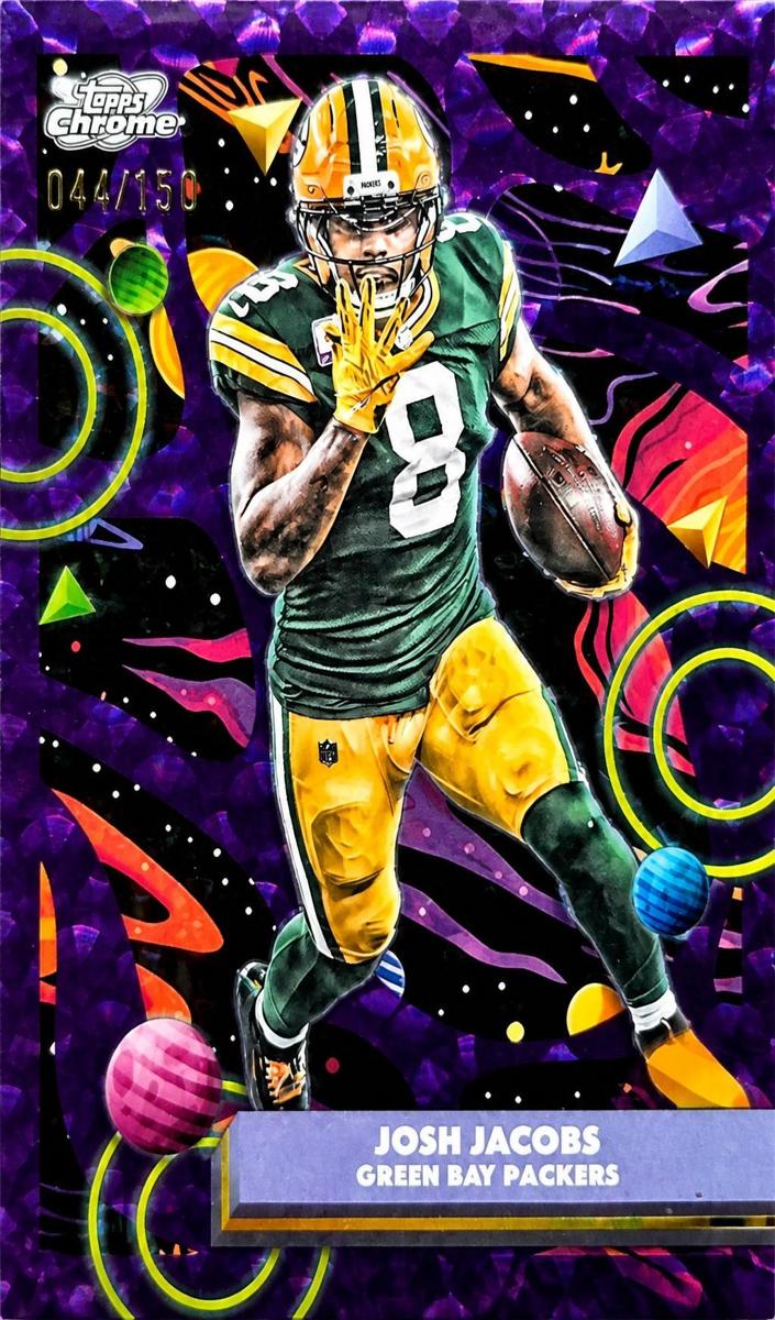 2025 Topps Cosmic Chrome Football Purple Nebula Refractor Josh Jacobs #36