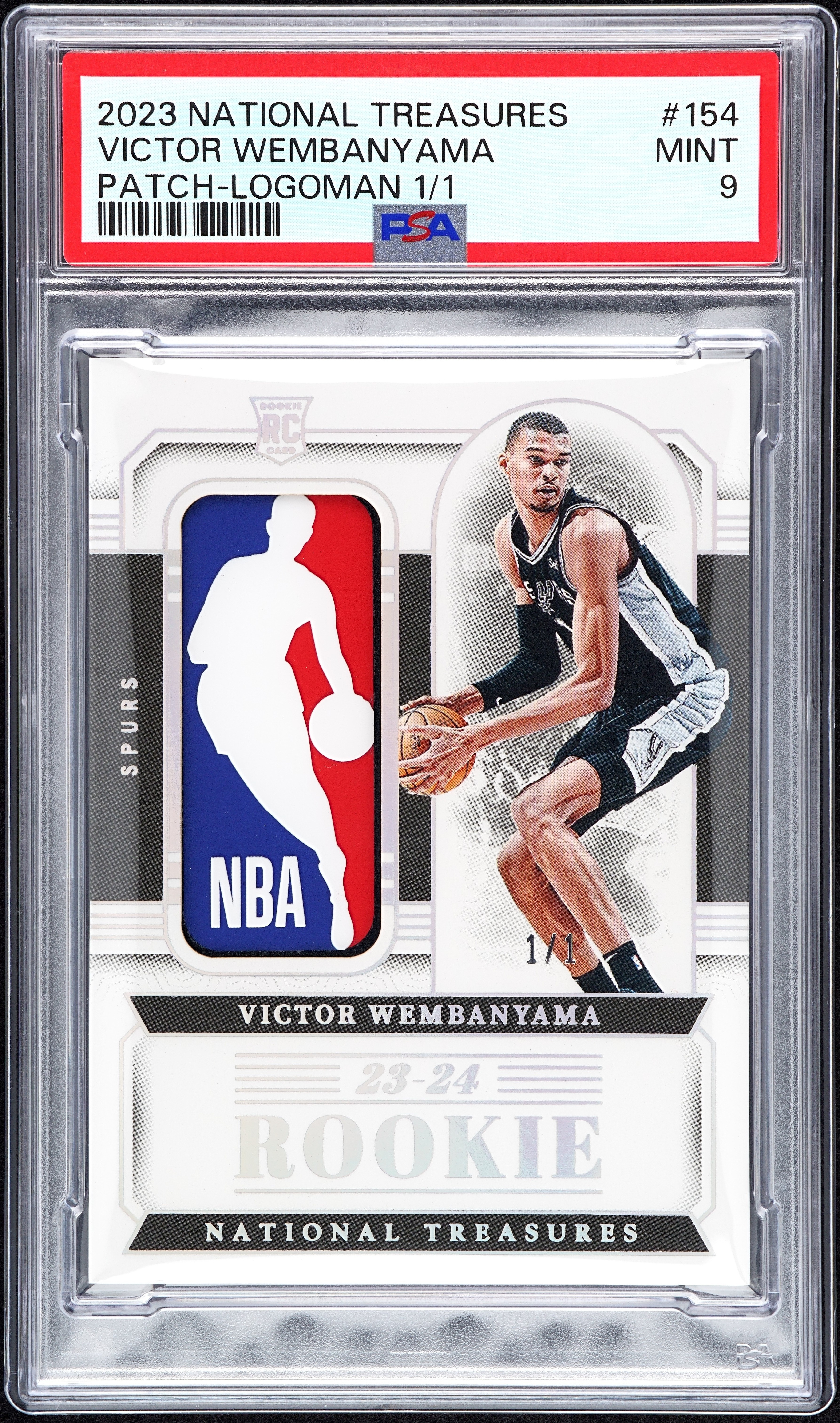 2023 Panini National Treasures Basketball Logoman Victor Wembanyama #154 PSA 9