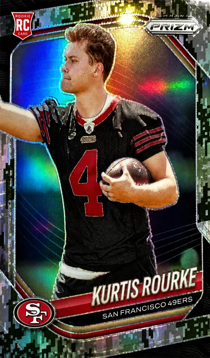 2025 Panini Prizm Football Navy Camo Kurtis Rourke #397